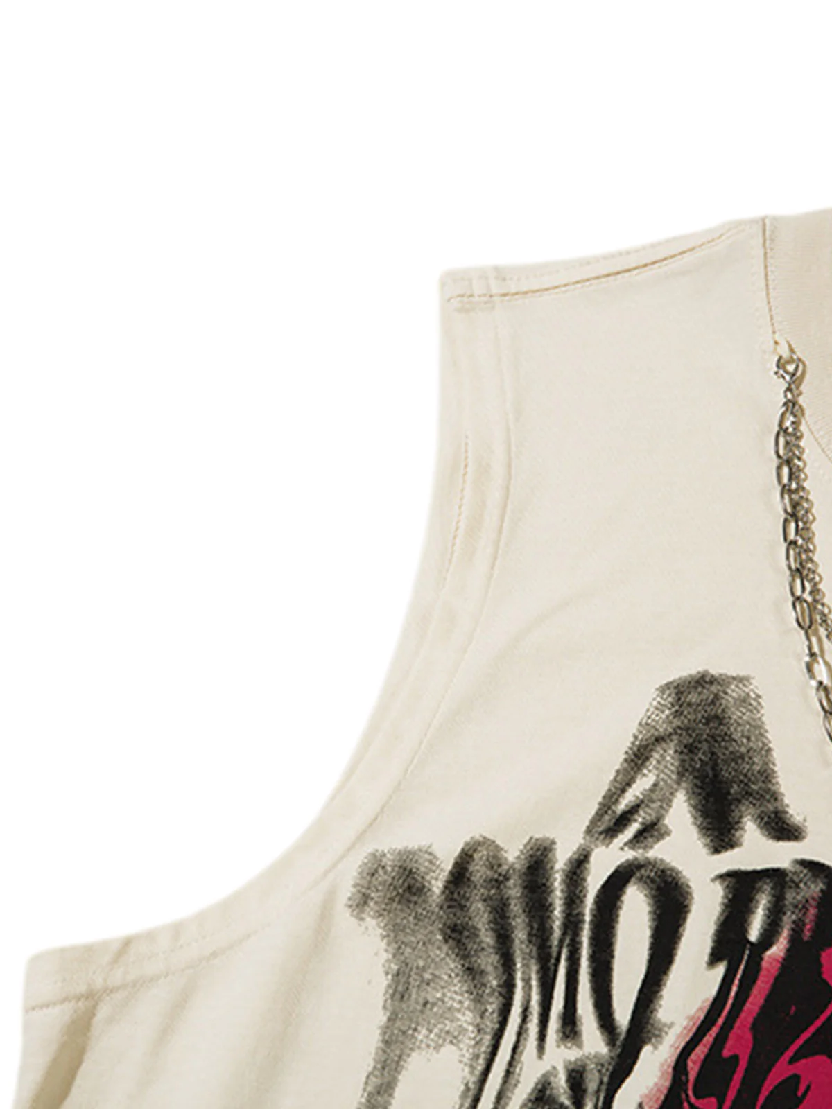 Street Necklace Graffiti Spray-Painted Vest