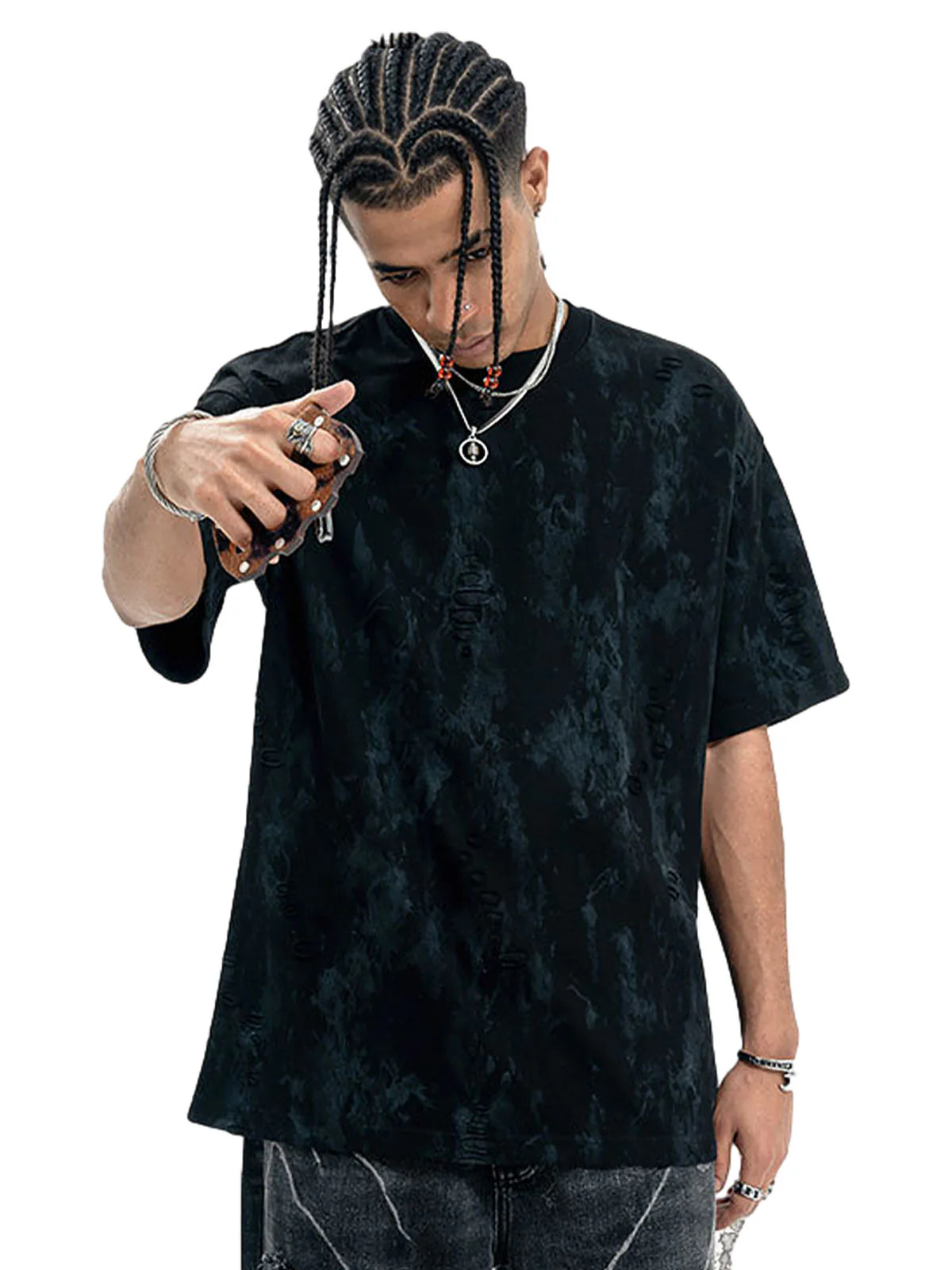 Ripped Tie-Dye T-Shirt