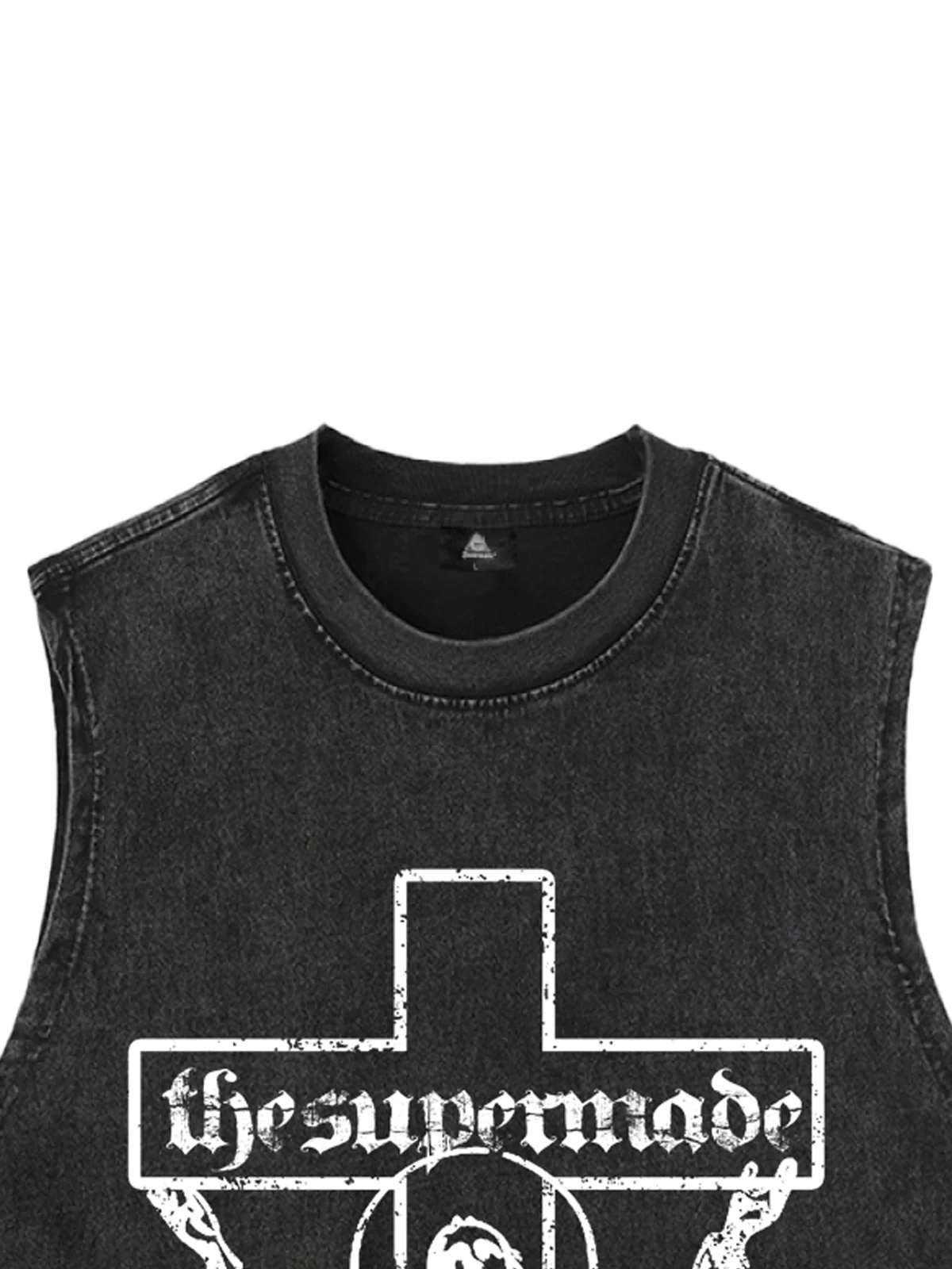 Distressed Cross Graphic Vest