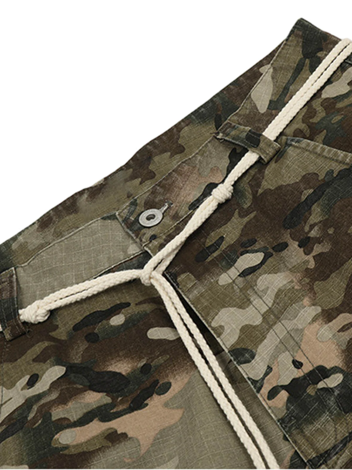 Camouflage Drawstring Cargo Pants - 2315
