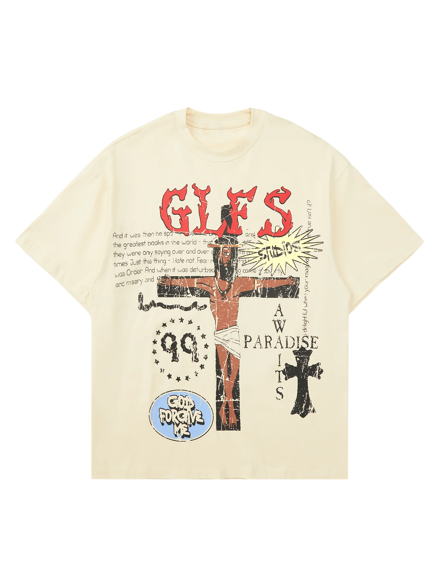 Thesupermade Funny Jesus Graffiti Street Rap T-shirt