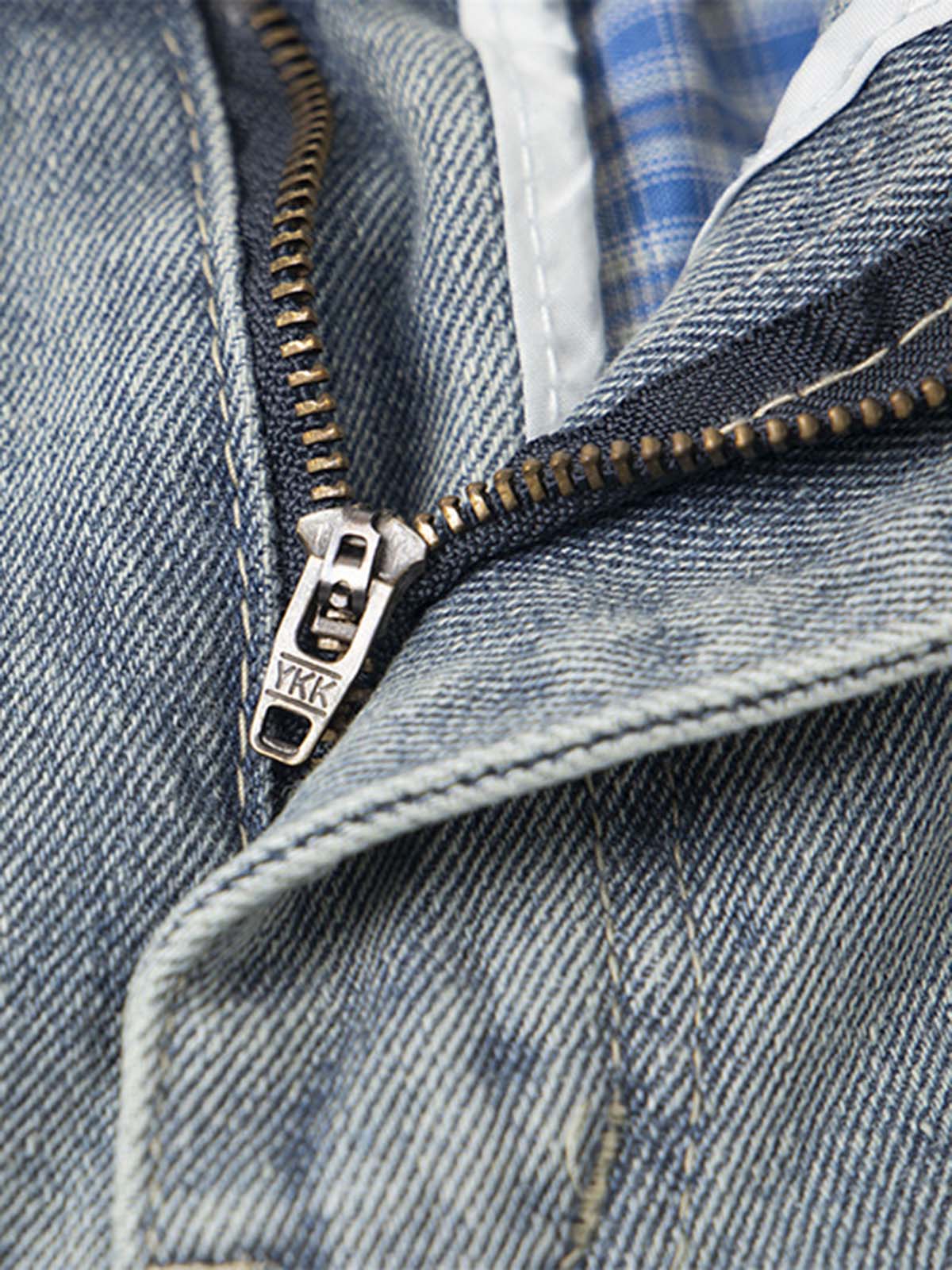 Plaid Double Waist Baggy Jeans