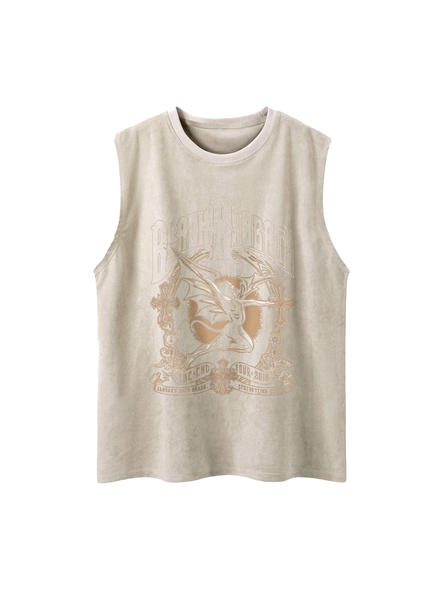 Thesupermade Printed Crew Neck Casual Vest