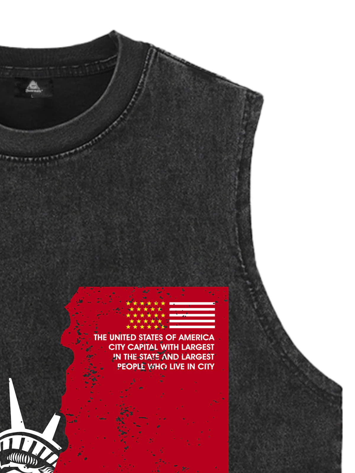 Orginal Statue of Liberty Splicing Graffiti Independence Day Vest