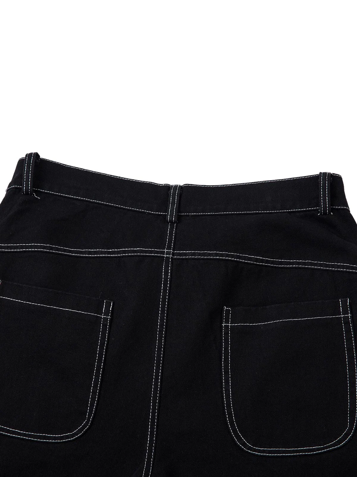 Deconstructed Contrast Embroidered Baggy Jeans - 2330