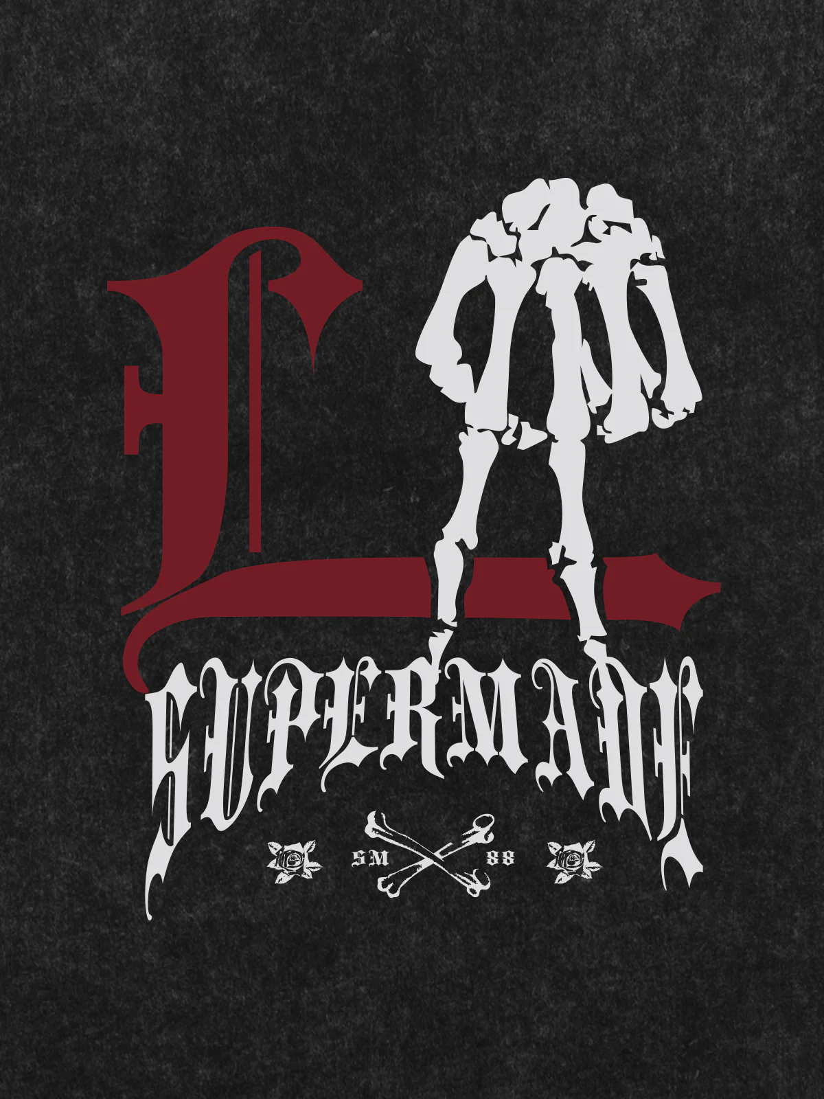 Original Gothic Skeleton Graphic Print T-Shirt