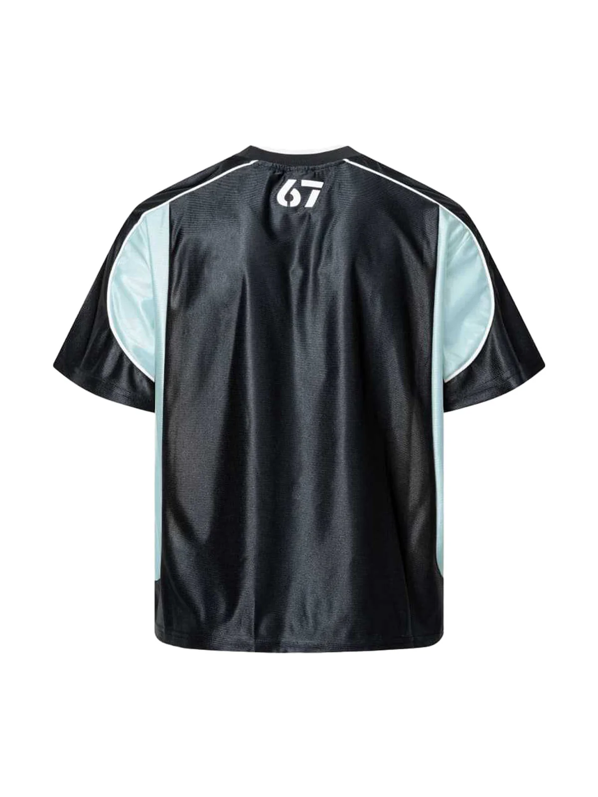 Contrast Stitching Letter Jersey T-shirt