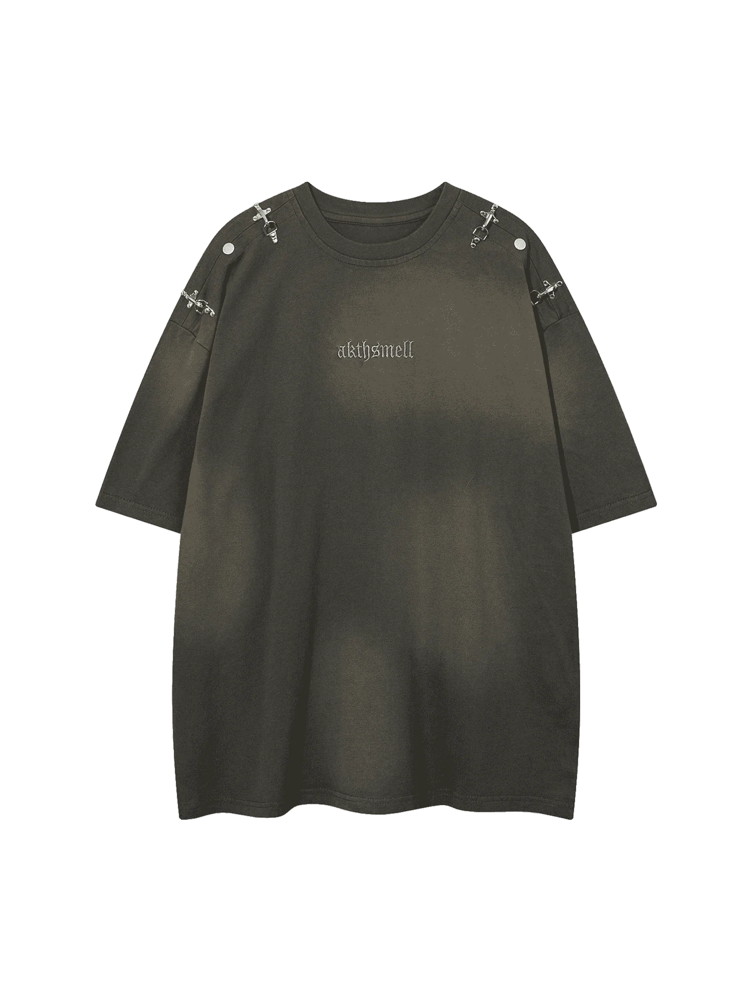 Thesupermade Washed Embroidered Street Rap T-Shirt - 2102