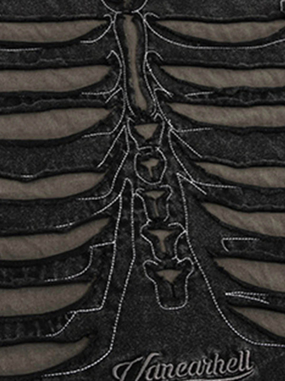 Skeleton Design Print Oversized T-Shirt