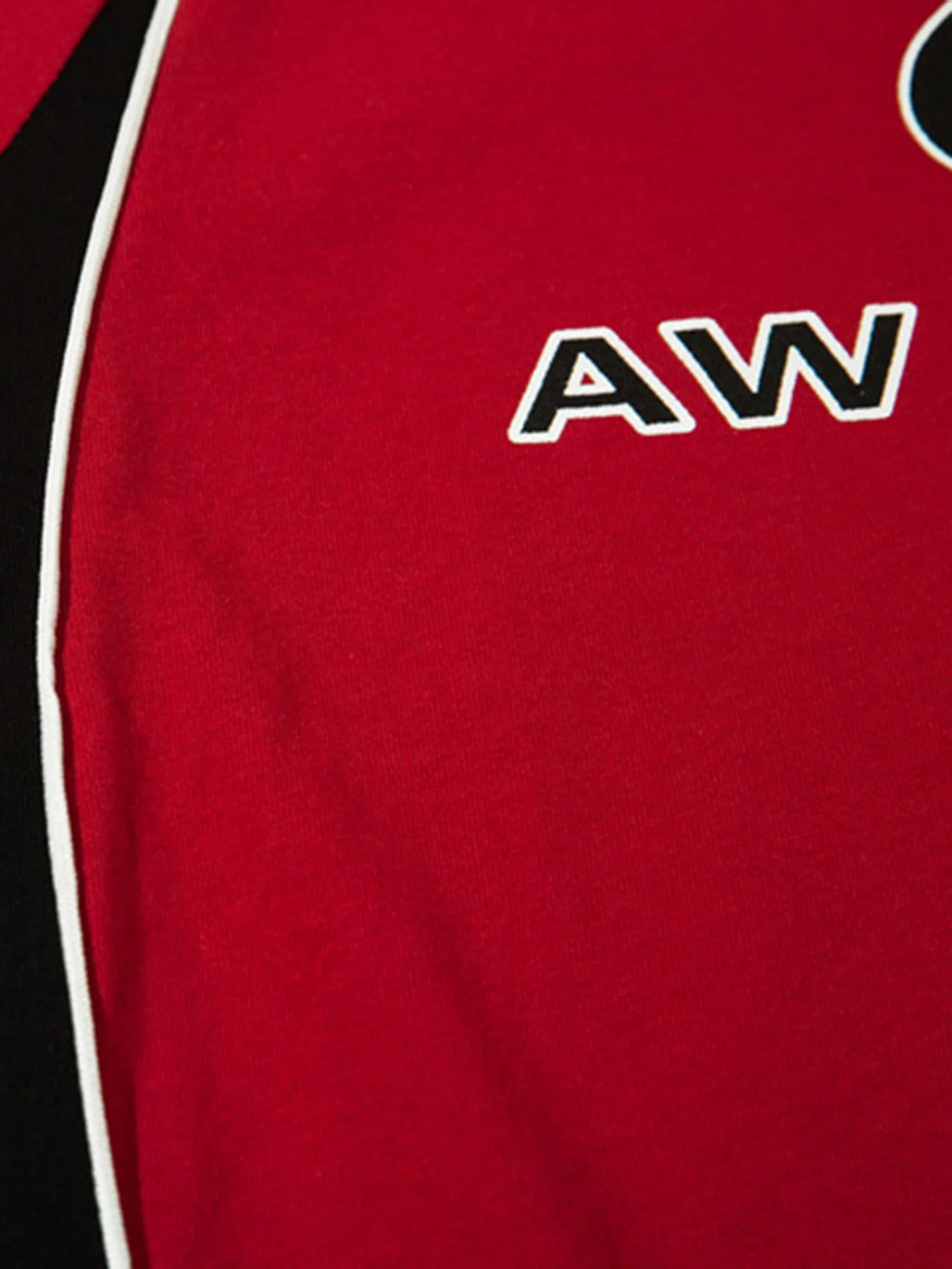 Color-Blocked Strip Racing T-shirt - 2076