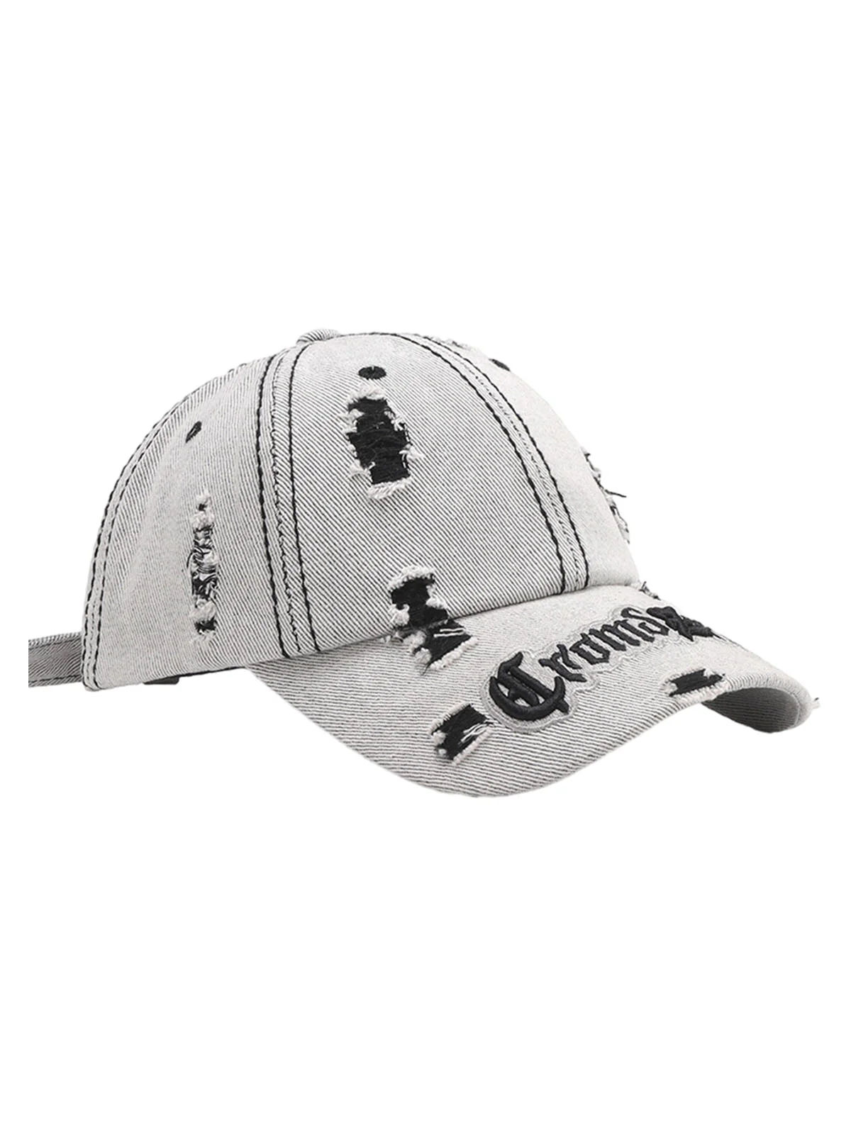 Distressed Letter Embroidery Baseball Cap