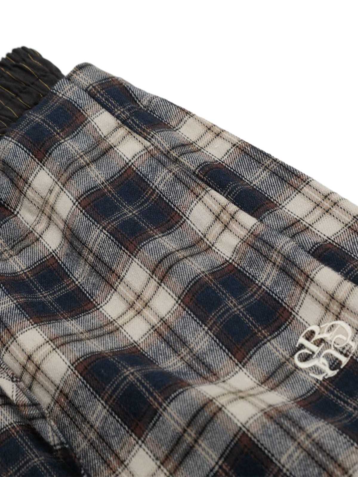 Plaid Patterned Drawstring Pants