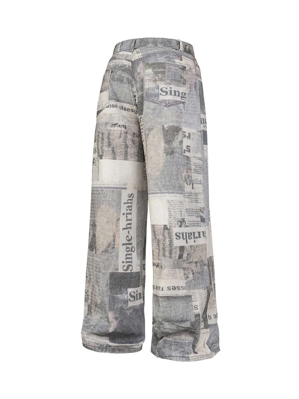 Graffiti Newspaper Baggy Jeans