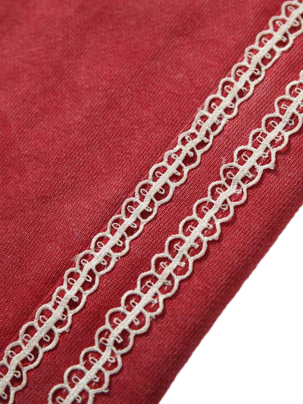 Distressed Ripped Red Culotte Jorts