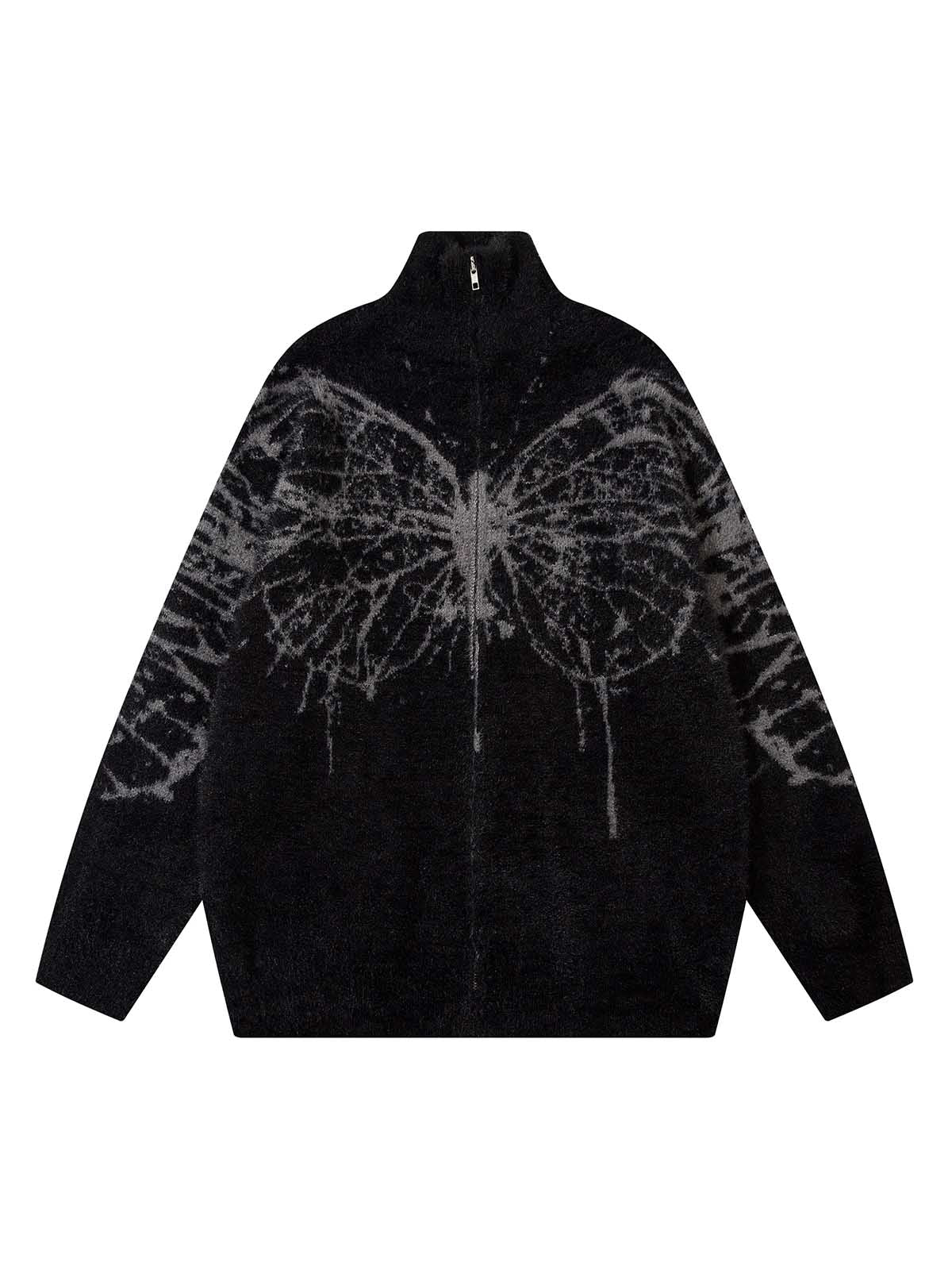 Thesupermade Butterfly Jacquard Knit Mock Neck Sweater