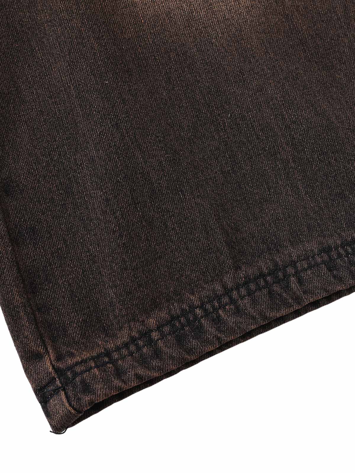 Distressed Washed Denim Cropped Jorts - 2399