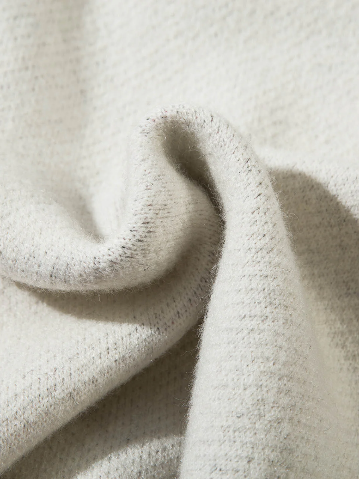 Thesupermade Contrast Color Jacquard Mock Neck Zipper Sweater