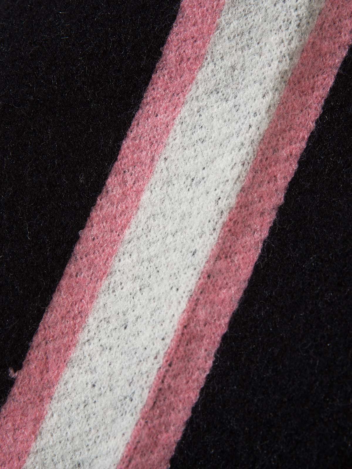 Thesupermade Contrast Color Jacquard Mock Neck Zipper Sweater