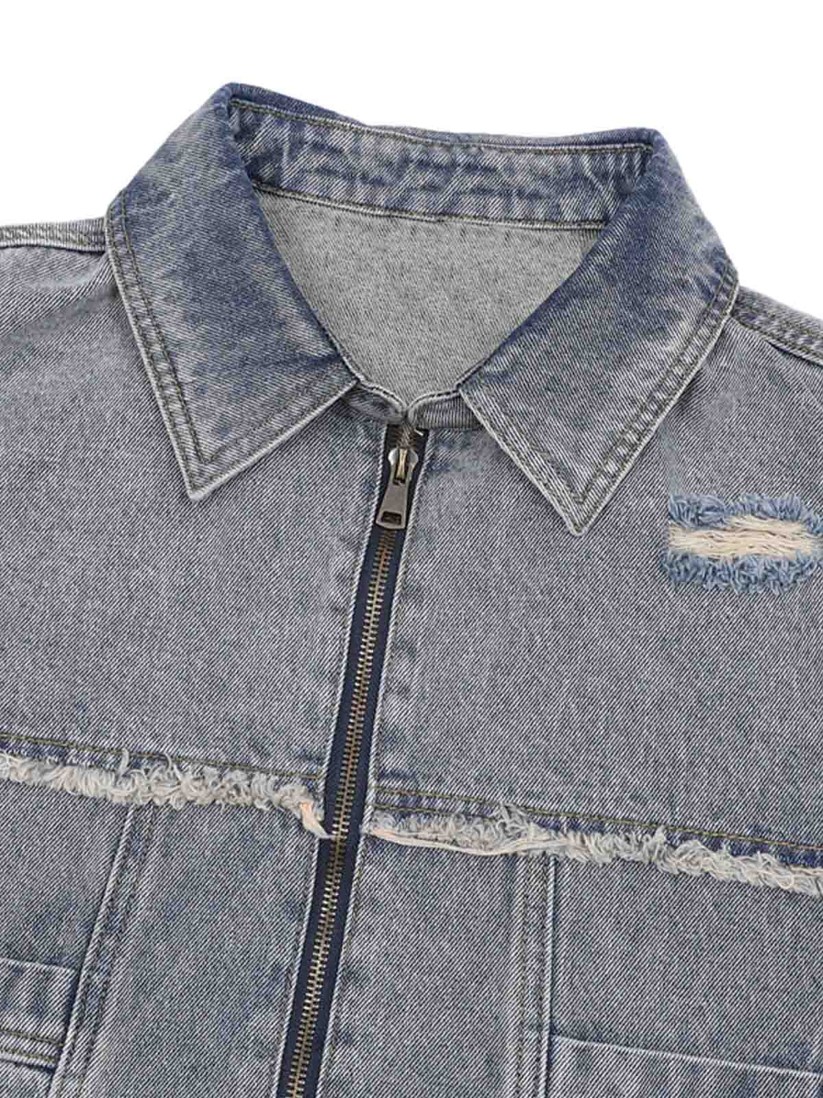 Distressed Ripped Denim Suit