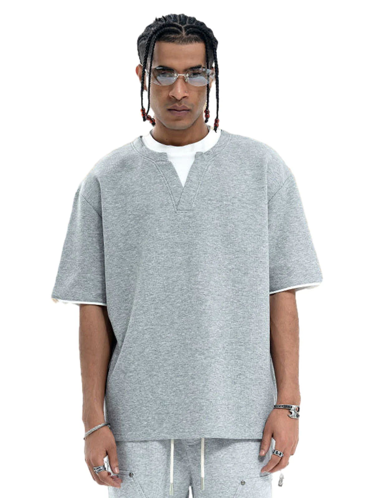 Cleanfit Faux Two-Piece Oversized T-Shirt