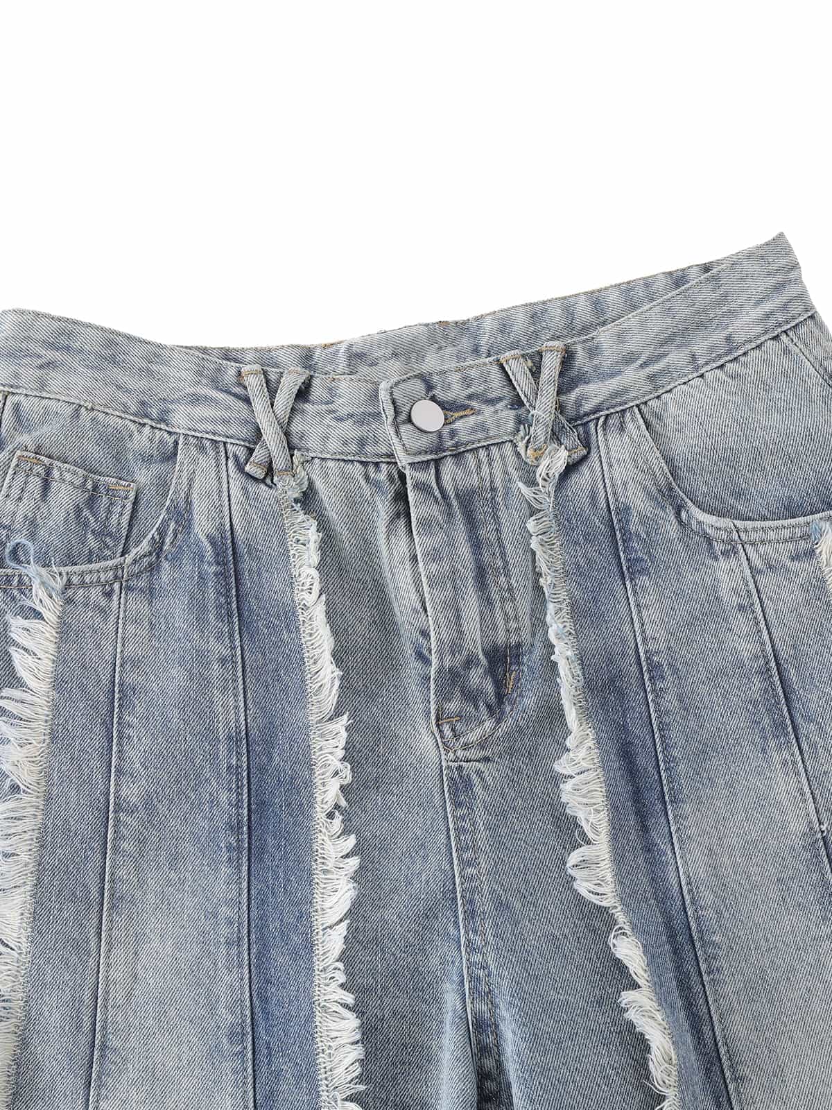 Distressed Frayed Edges Baggy Jeans