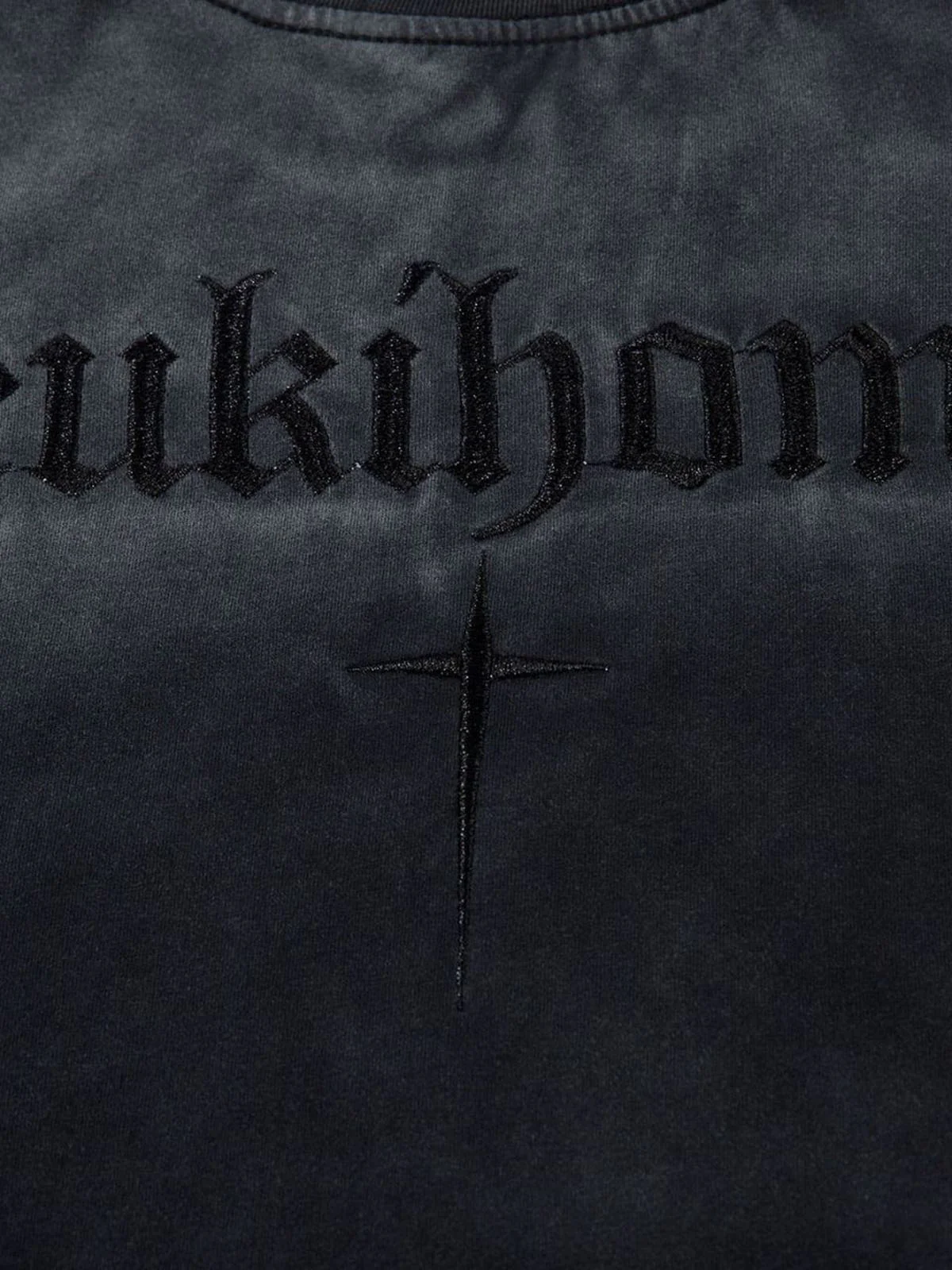 Oversized Cross and Studed T-Shirt