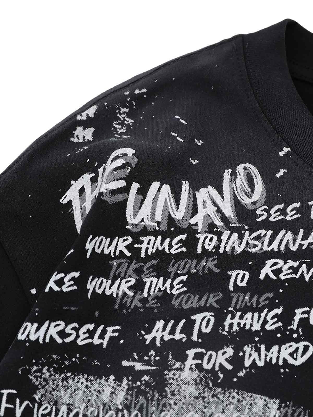 Graffiti Letter Print Oversized T-Shirt