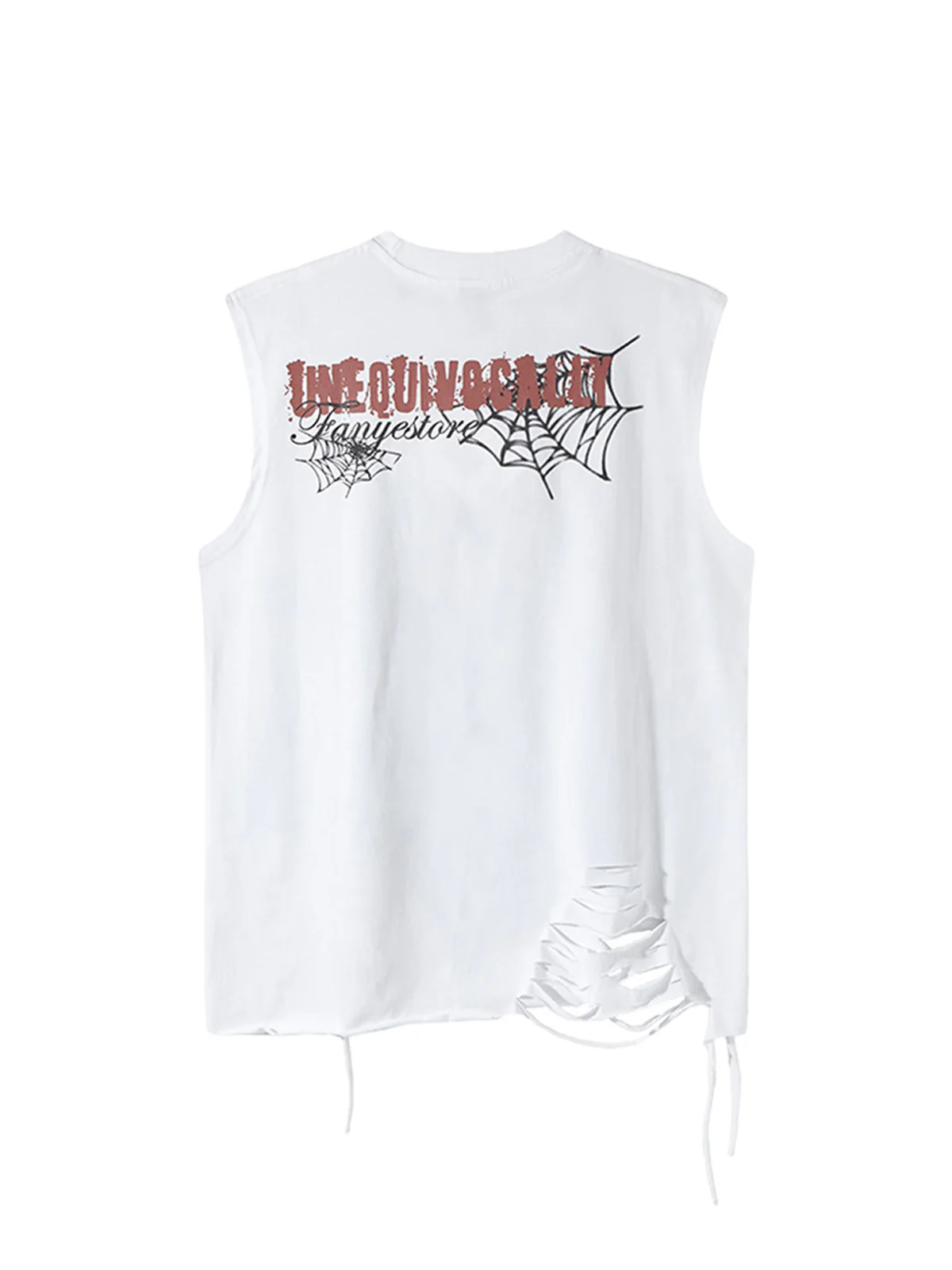 Raggedy Design Spider Web Graphic Vest - 2360