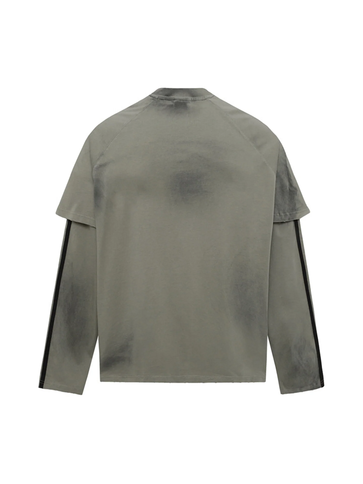 Thesupermade Distressed Printed Faux Two-piece Long-sleeved T-shirt - 2328