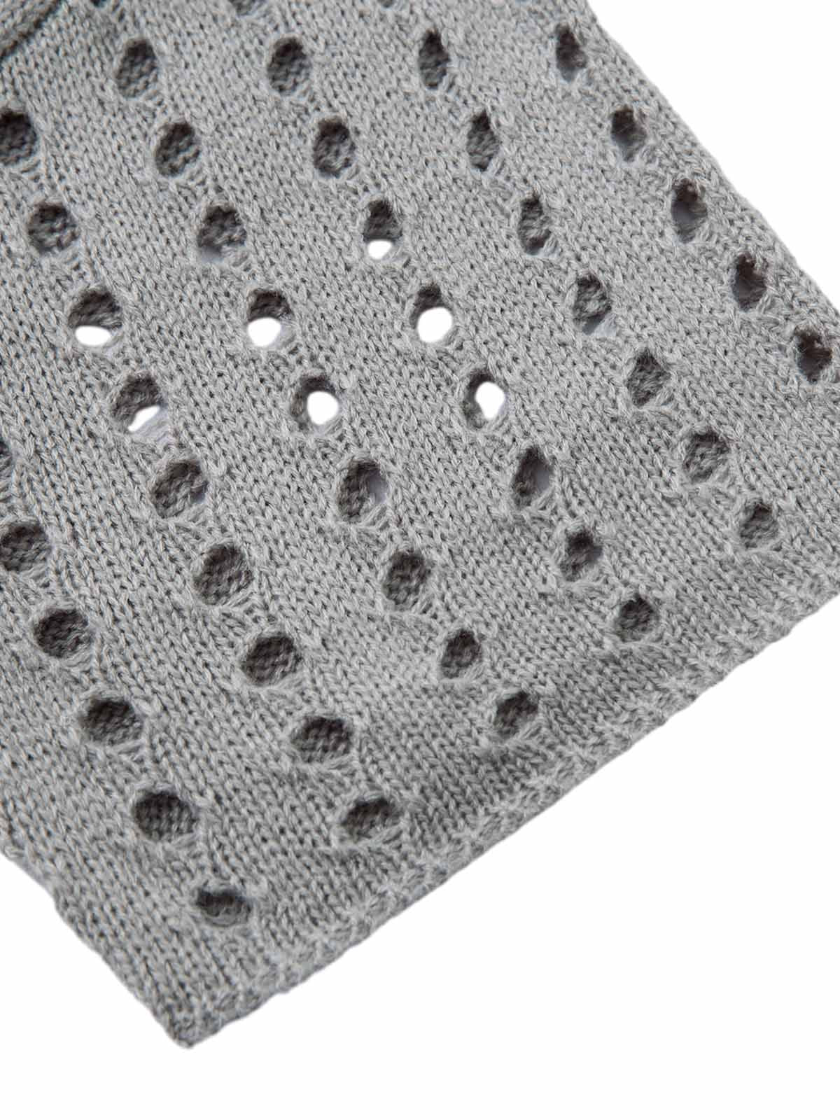 Openwork Knit Short-Sleeve Sweater