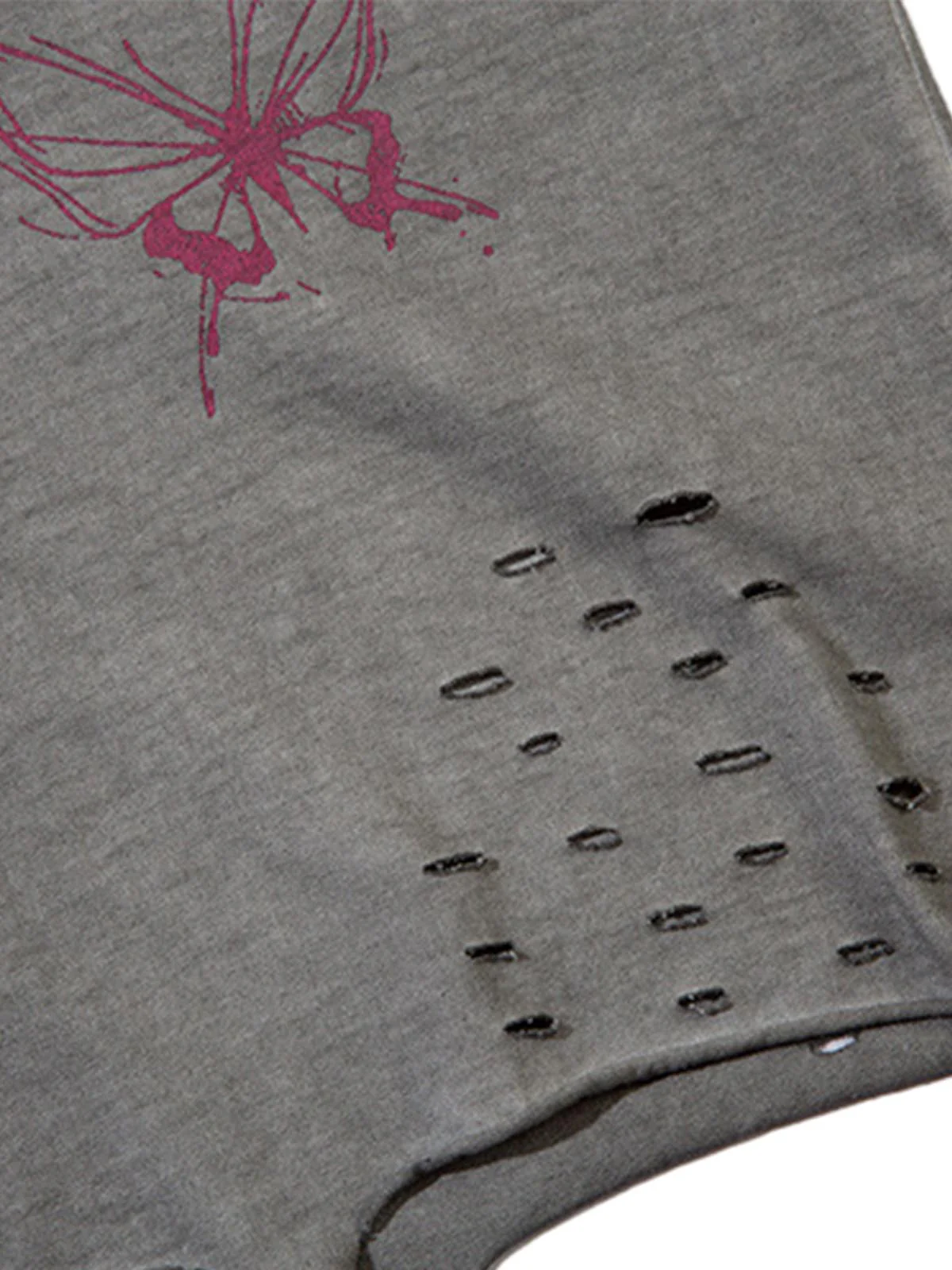 Raw Edge Butterfly Print Vest