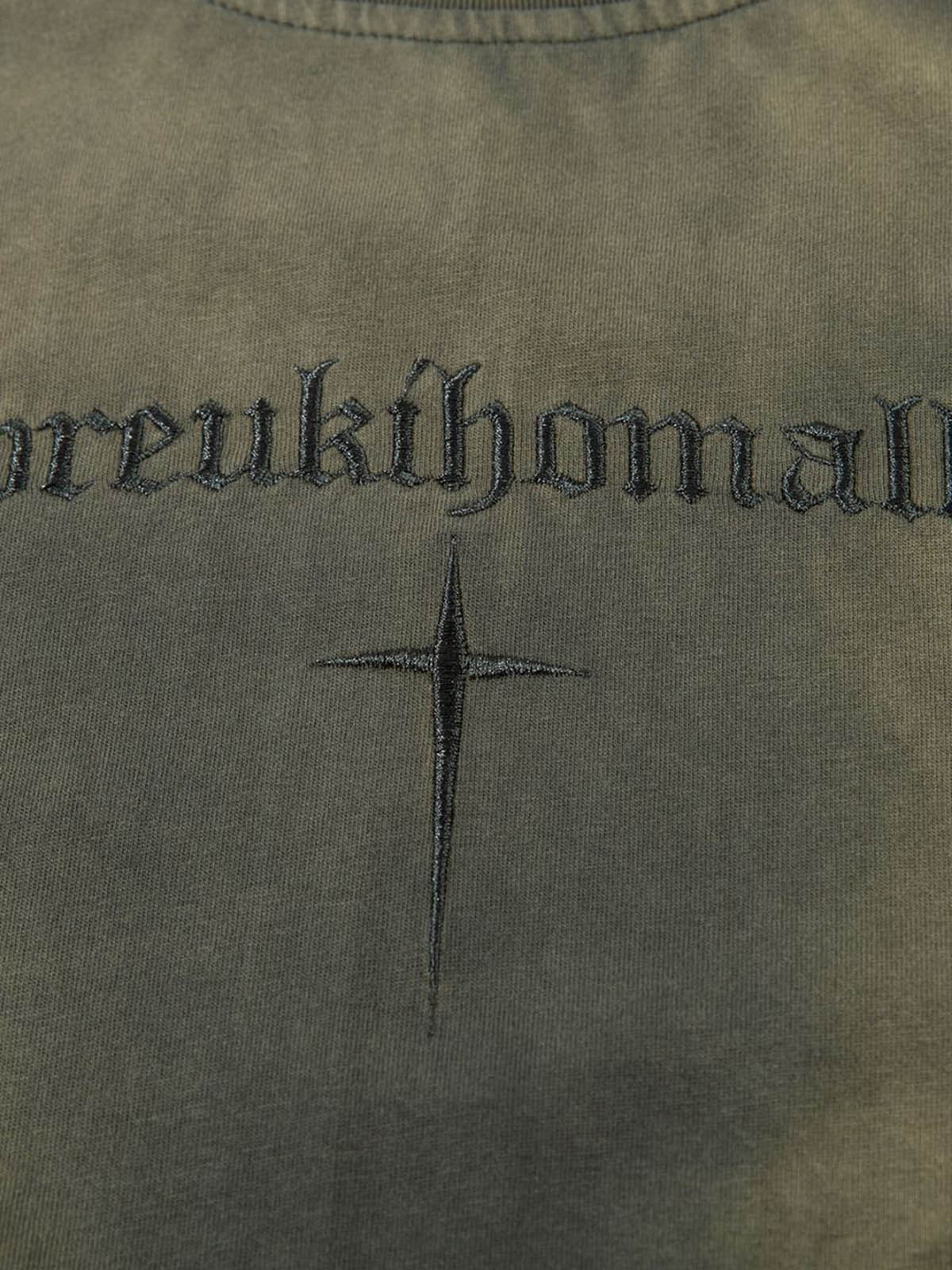 Oversized Cross and Studed T-Shirt