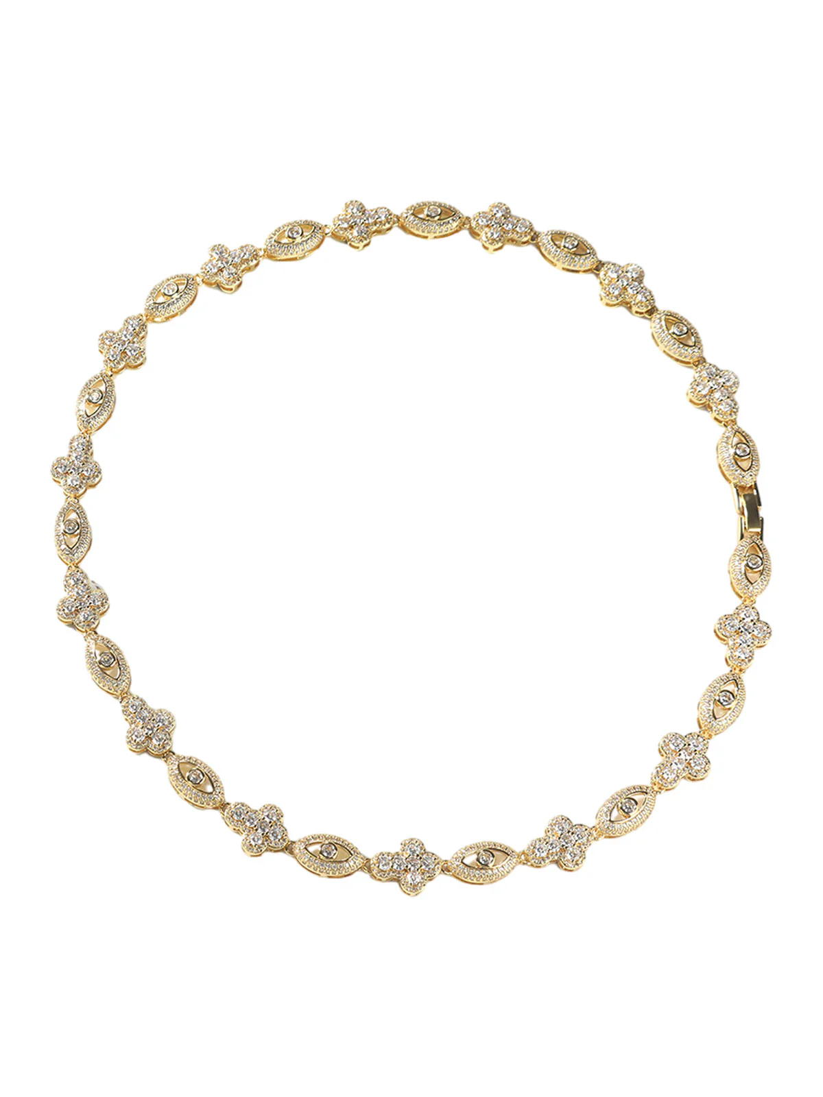 Copper Zircon Evil Eye Necklace