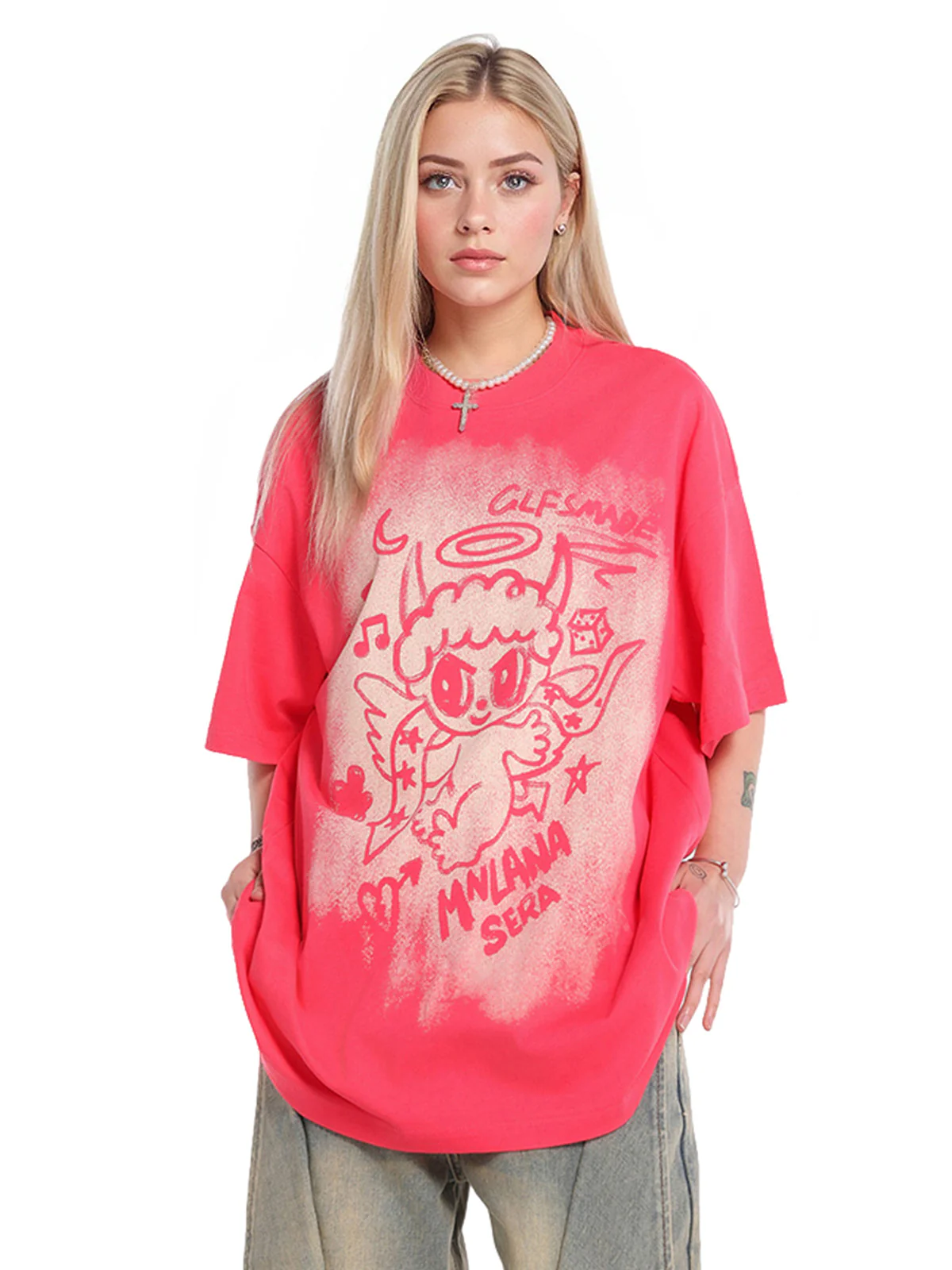 Oversized Angel Graphic T-Shirt