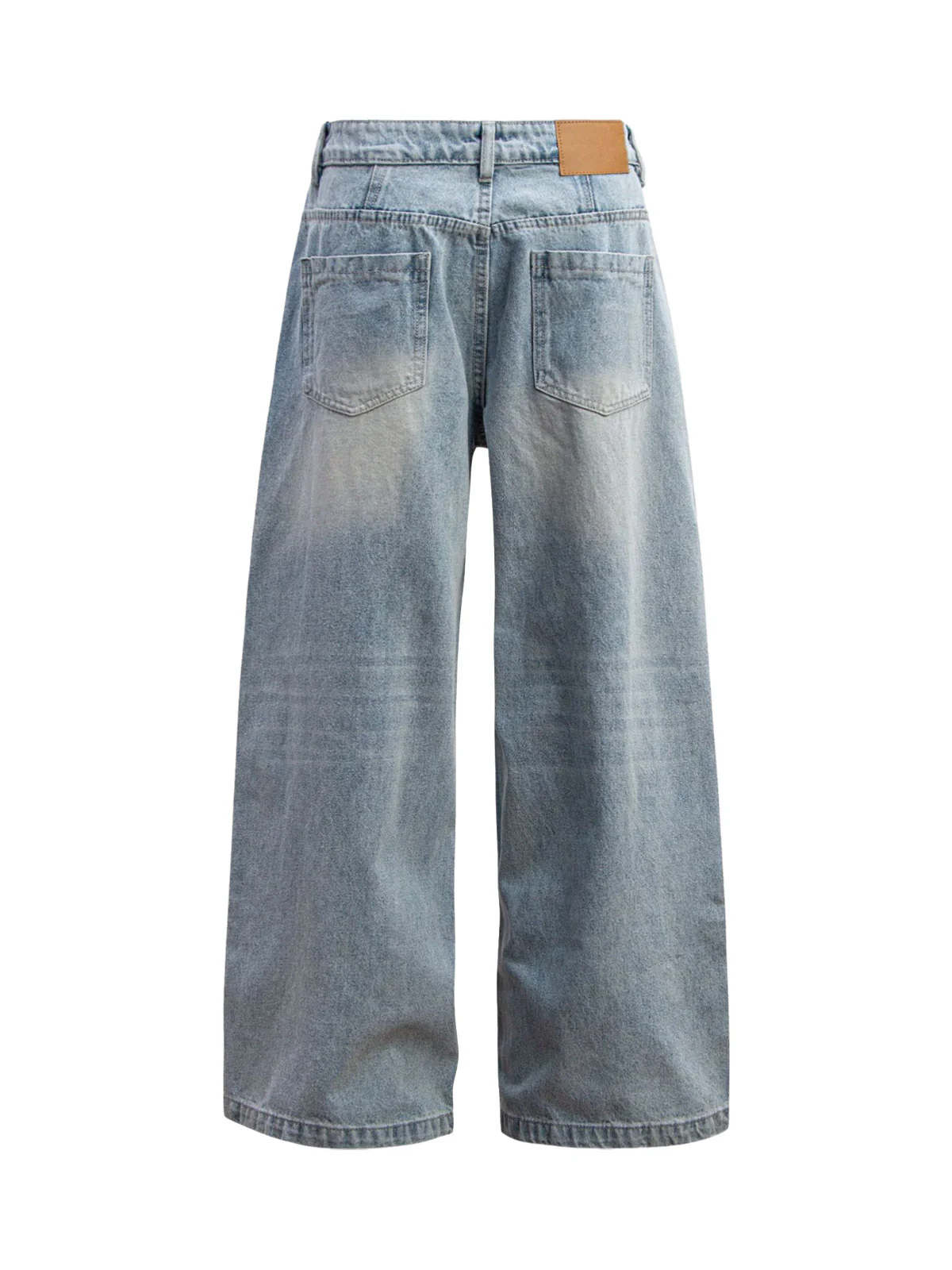 Washed Distressed Double Pleat Jeans