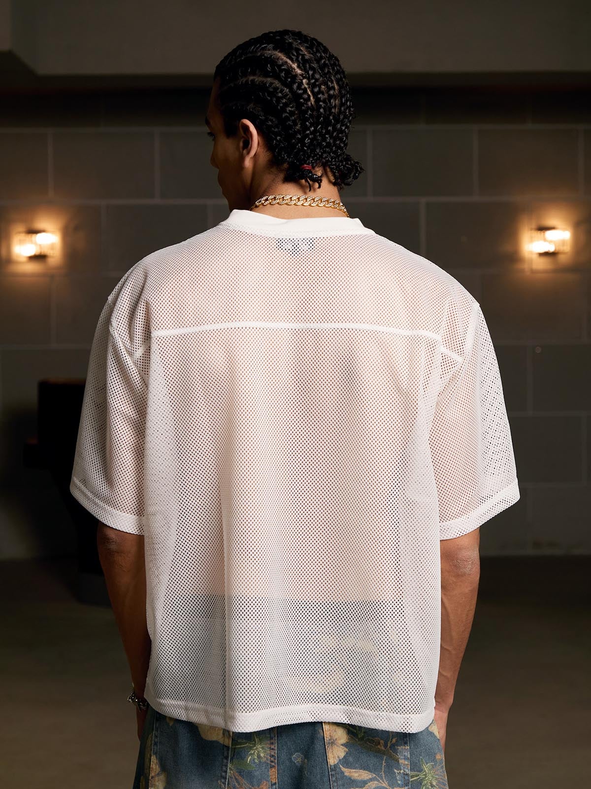 Jersey Letter Print Quick Dry V-neck T-shirt - 2389