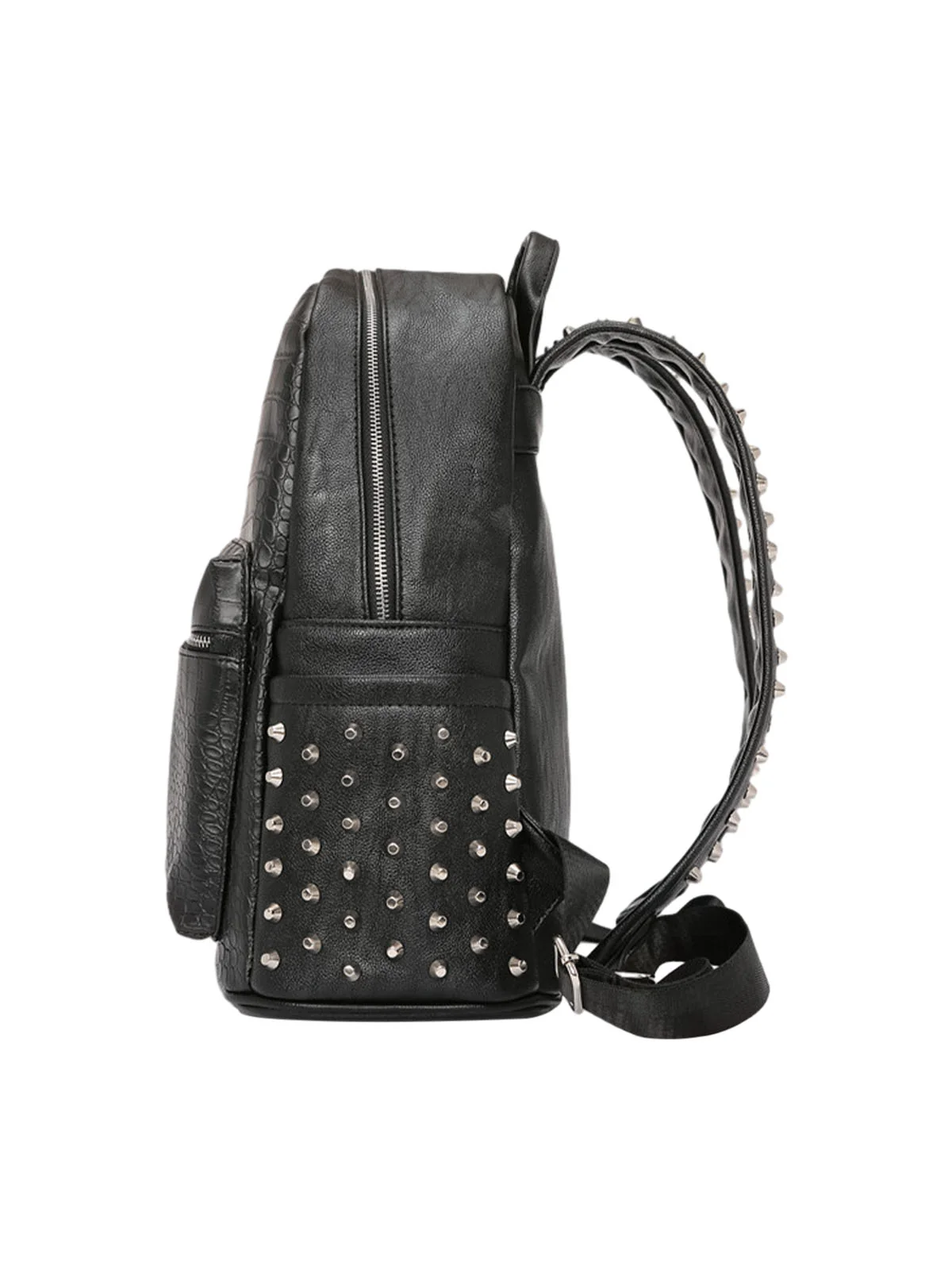 Rivet Crocodile-Print Backpack