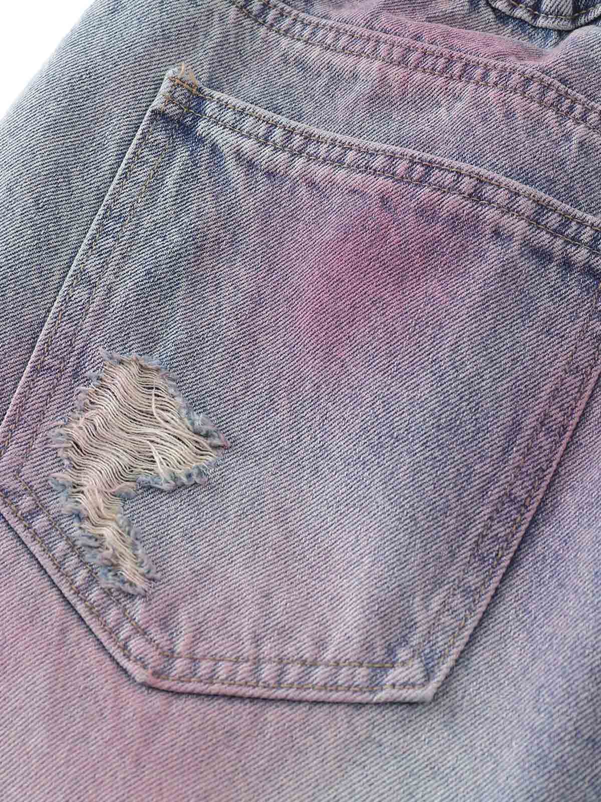 Distressed Tie-Dye Denim Jorts