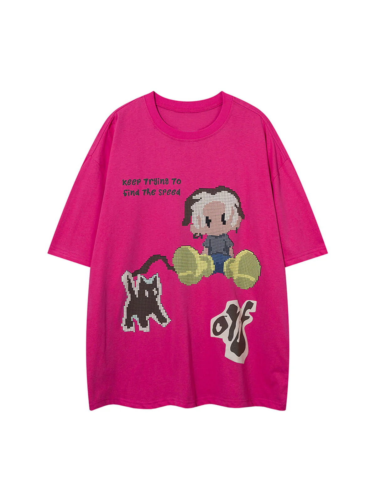 Pixel Art Cartoon Graphic T-Shirt