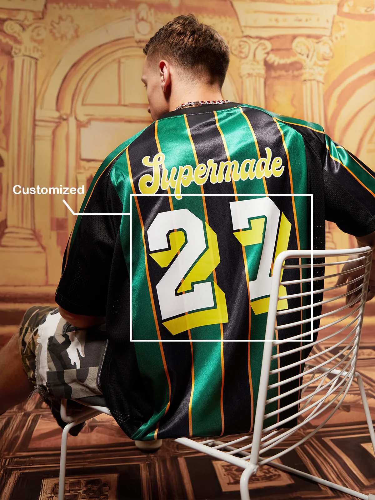 Original Retro Striped Spliced Sports Jersey T-Shirt
