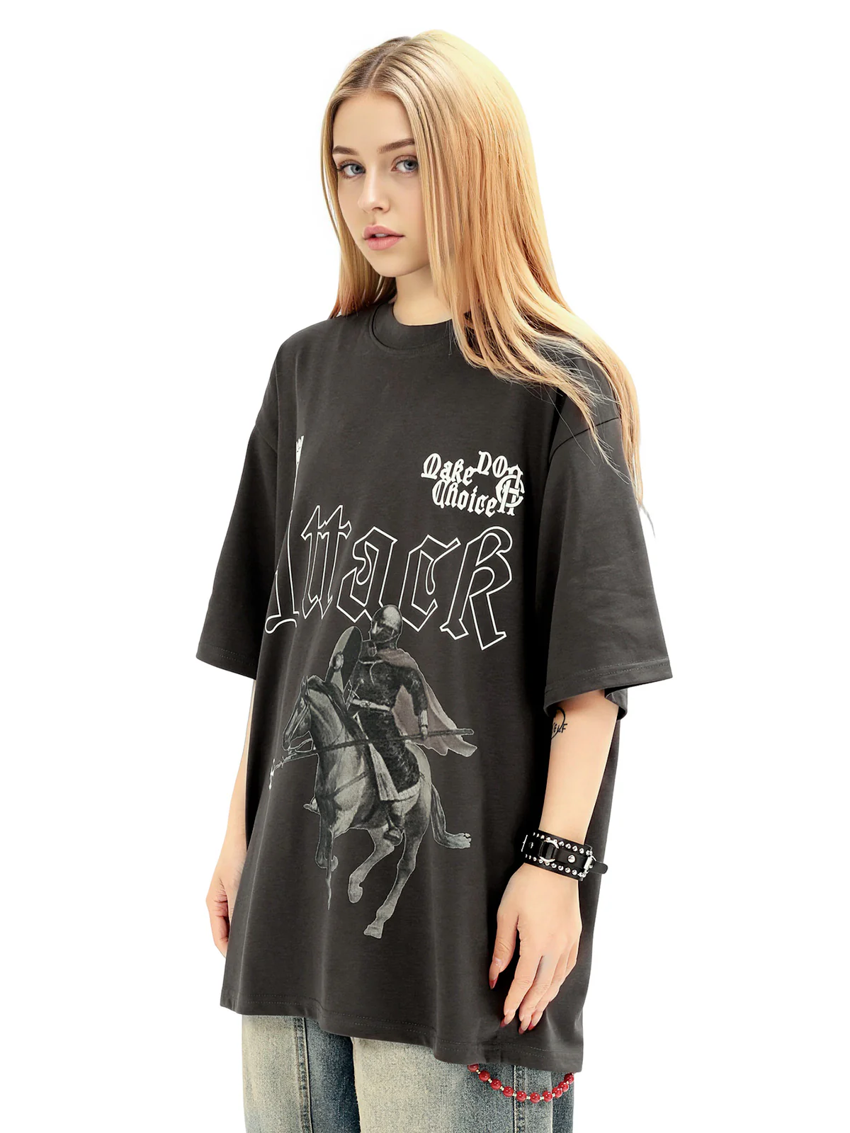 Retro Oil Painting Print T-shirt