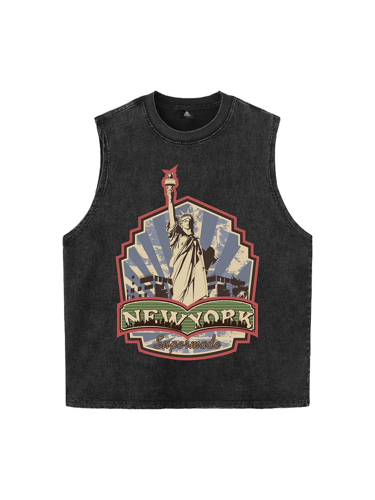 Original Street Statue Of Liberty Print Vest