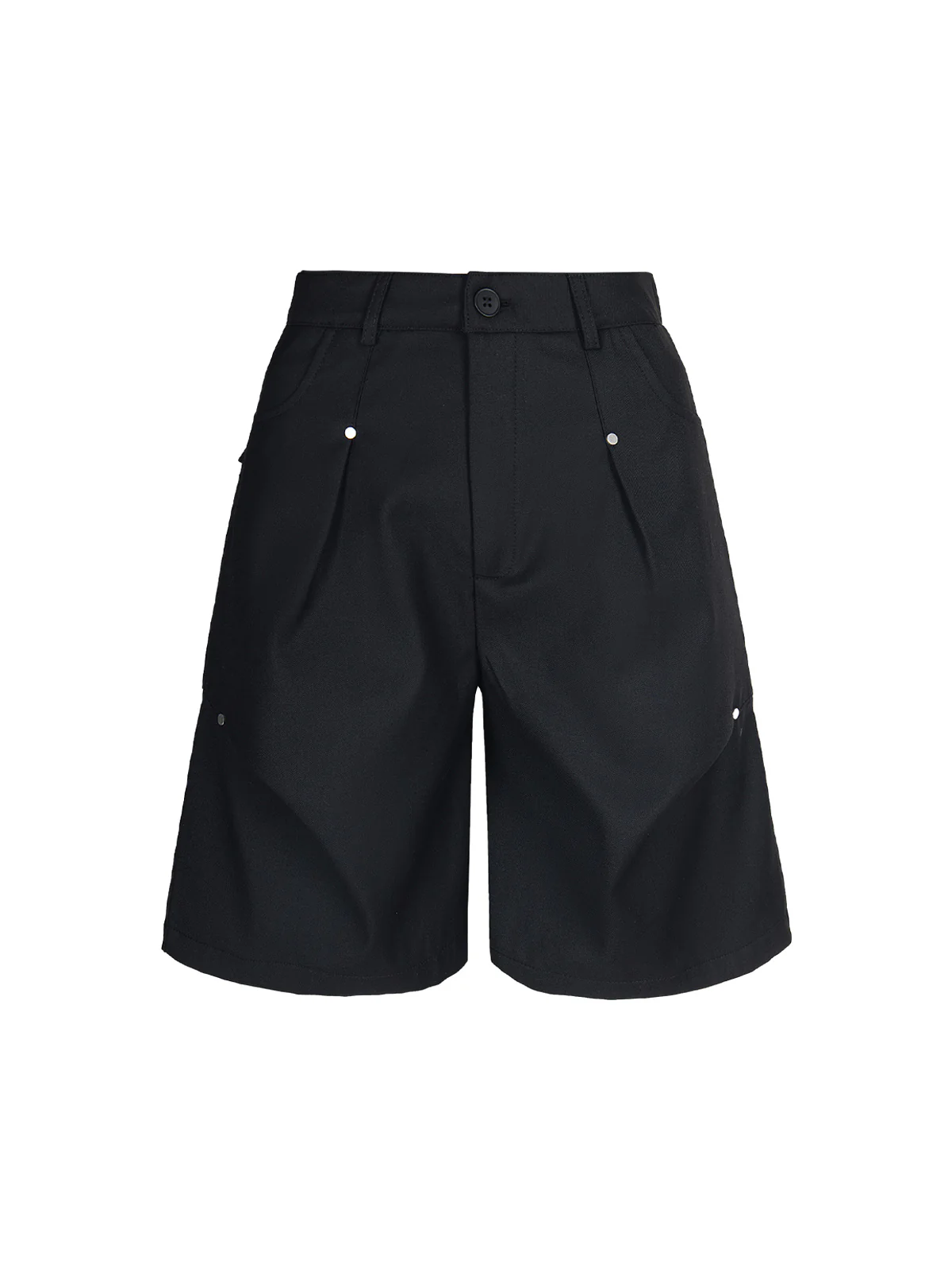 Street Retro Pleated Rivet Shorts