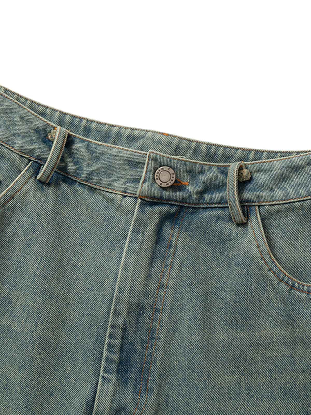 Gradient Washed Raw Edge Jorts