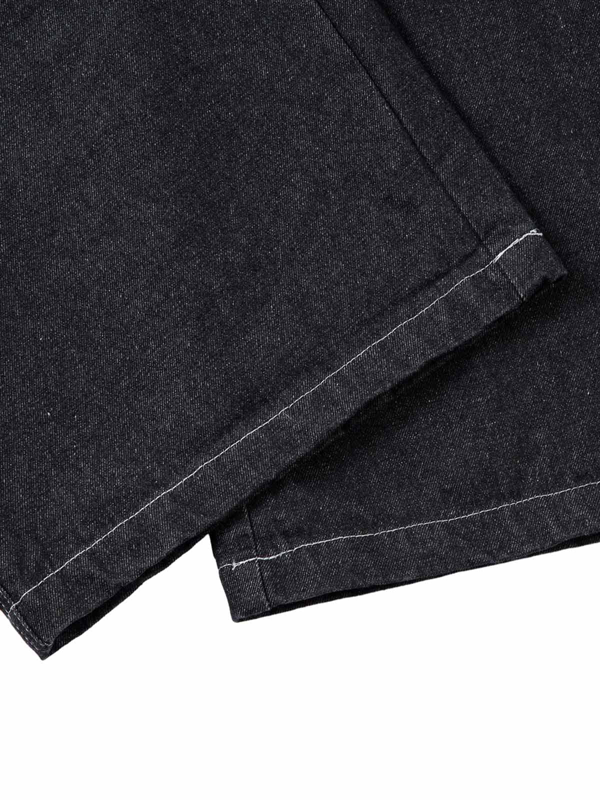 Deconstructed Split Topstitched Pleated Pocket Jeans