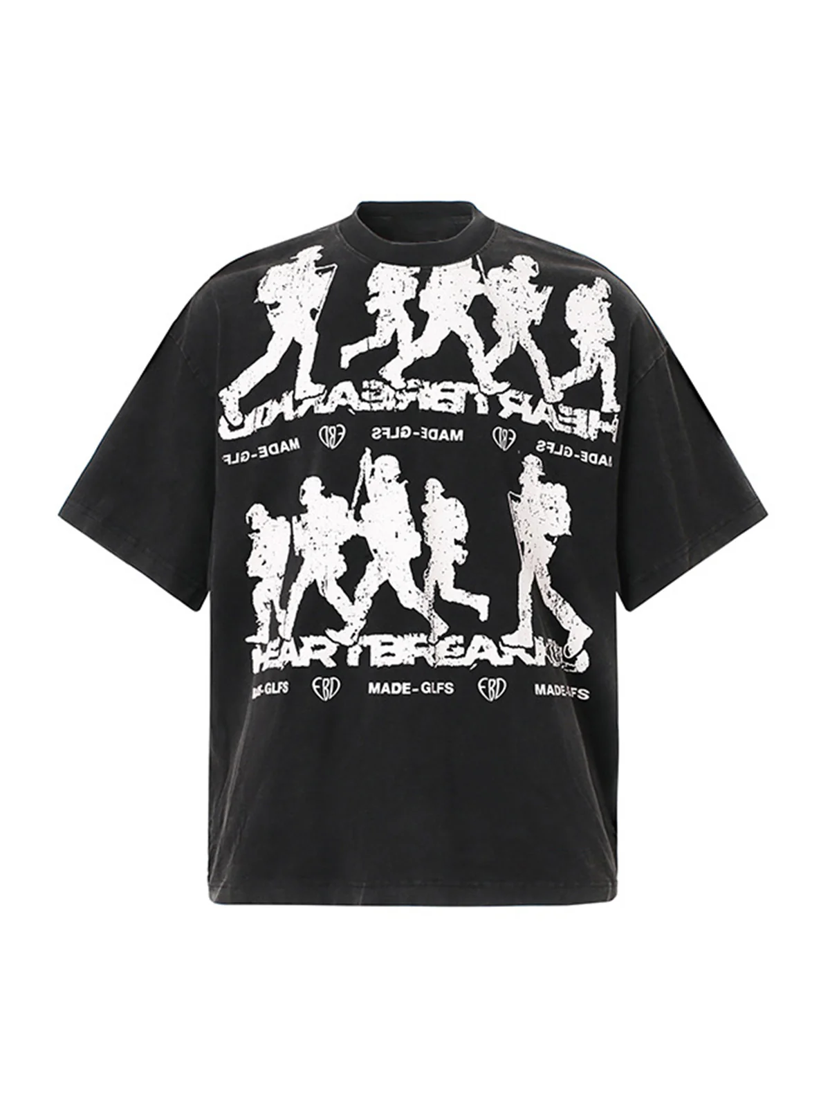 Rock Style Retro Letter Print T-shirt