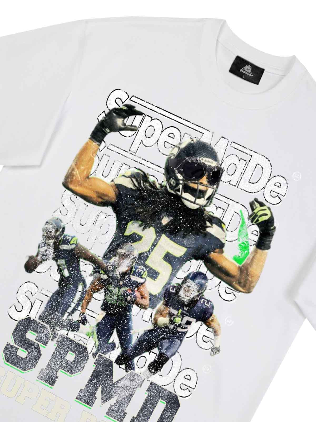 Super Bowl Football Print T-shirt - 2309