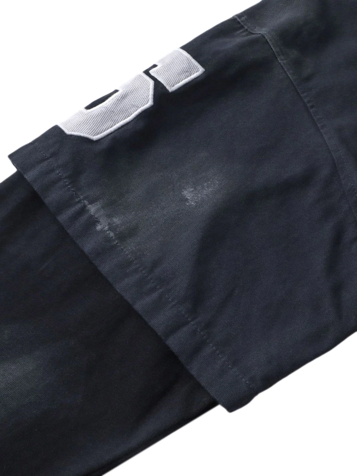 Jersey Faux Two-piece Embroidery Polo Collar Sweatshirt