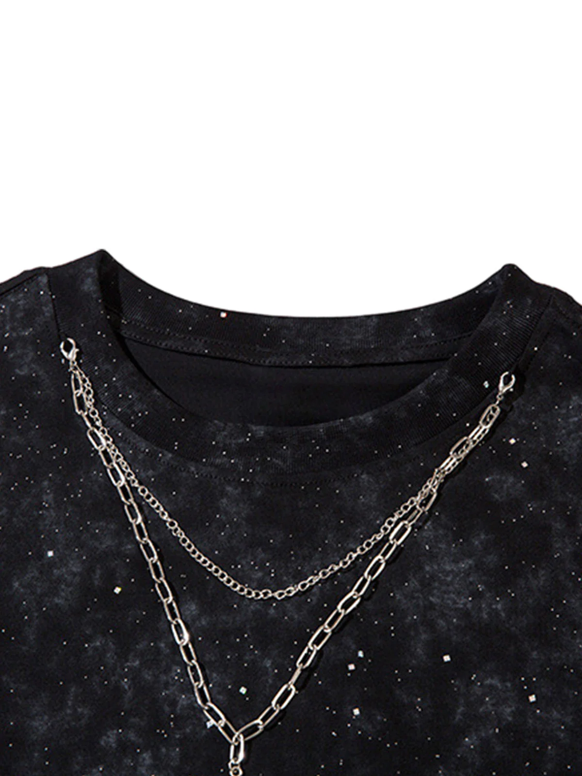 Retro Rhinestone Cross Chain Vest