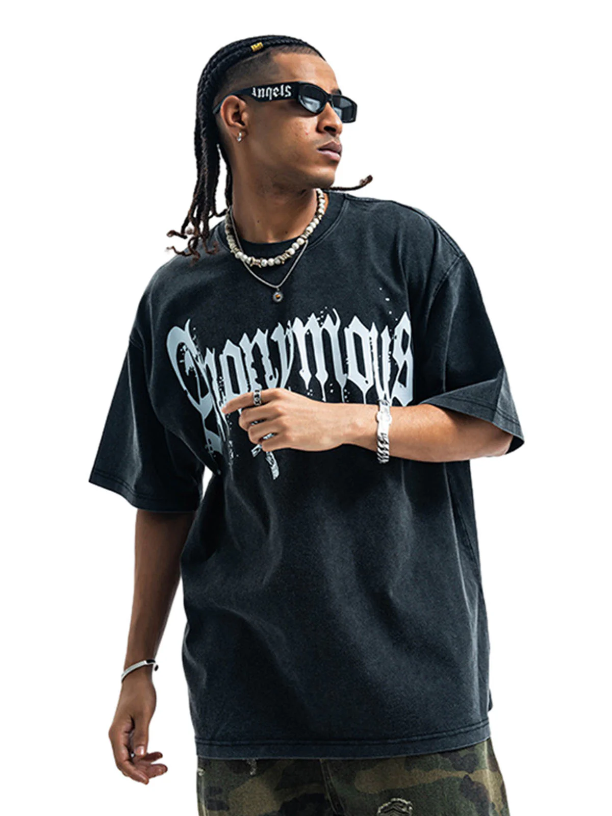 Thesupermade American Street Heavy Washed Distressed Gothic Cross T-shirt